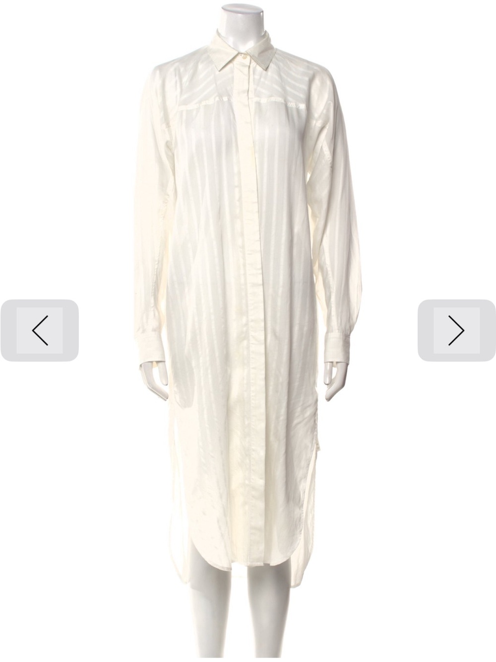 Toteme White Button-Front Long Sleeve Shirt Dress